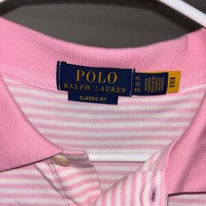Ralph Lauren Pink and White Polo Shirt